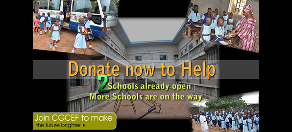 Donate to CGCEF to help build more schools 2 schools already open.